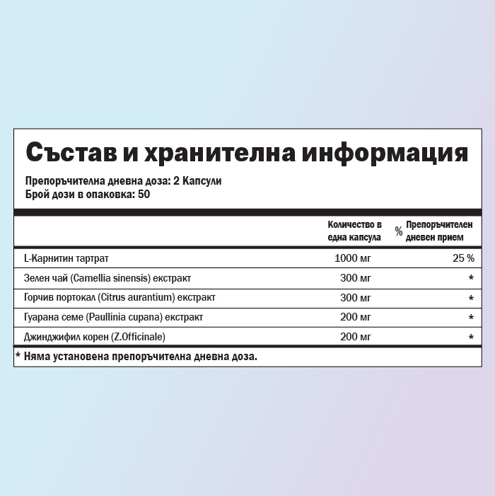 Фат бърнър хранителни стойности